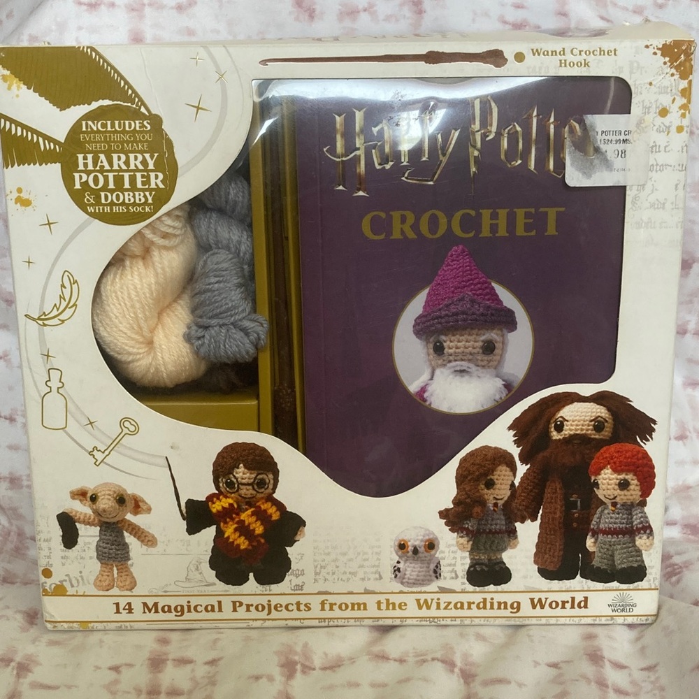 Harry Potter Crochet Kit Book Set Wand Hook Dobby Thunder Bay Press